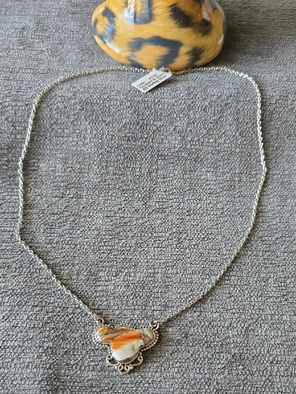 925 Sterling Silver~Oyster Turquoise Pendant Necklace